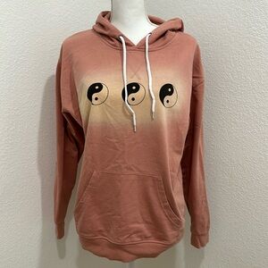 EMPYRE Zumiez pink ombre yin and yang hoodie size small